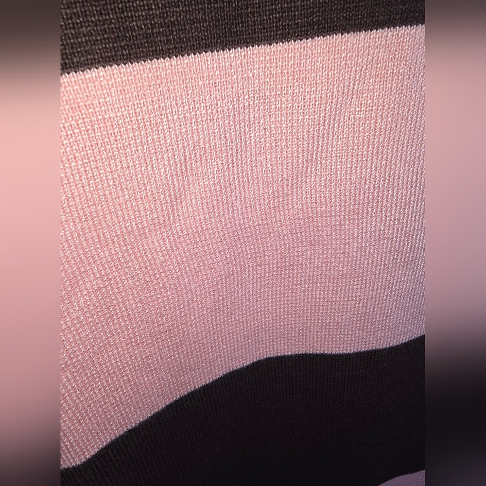Active USA Striped Knit Polo Midi Dress - Pink & Brown Preppy Collared Sheath - Picture 12 of 15